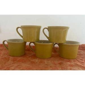 Imperial stoneware by W Dalton‎ Lemon Lime P9302 Set Of 5 Coffee Tea Cup Mugs